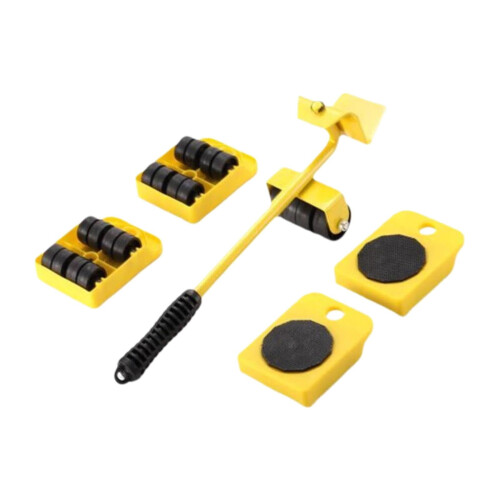 Furniture Moving Tool Set Adjustable Height Bar 4-Wheel 1