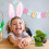 Easter bunny plush figurine with bowtie flocked desktop 8