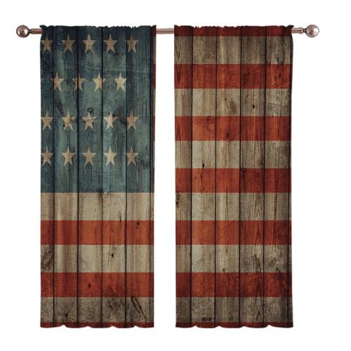 National Flag Curtains 2-Panel Retro Blackout Drapes with 1