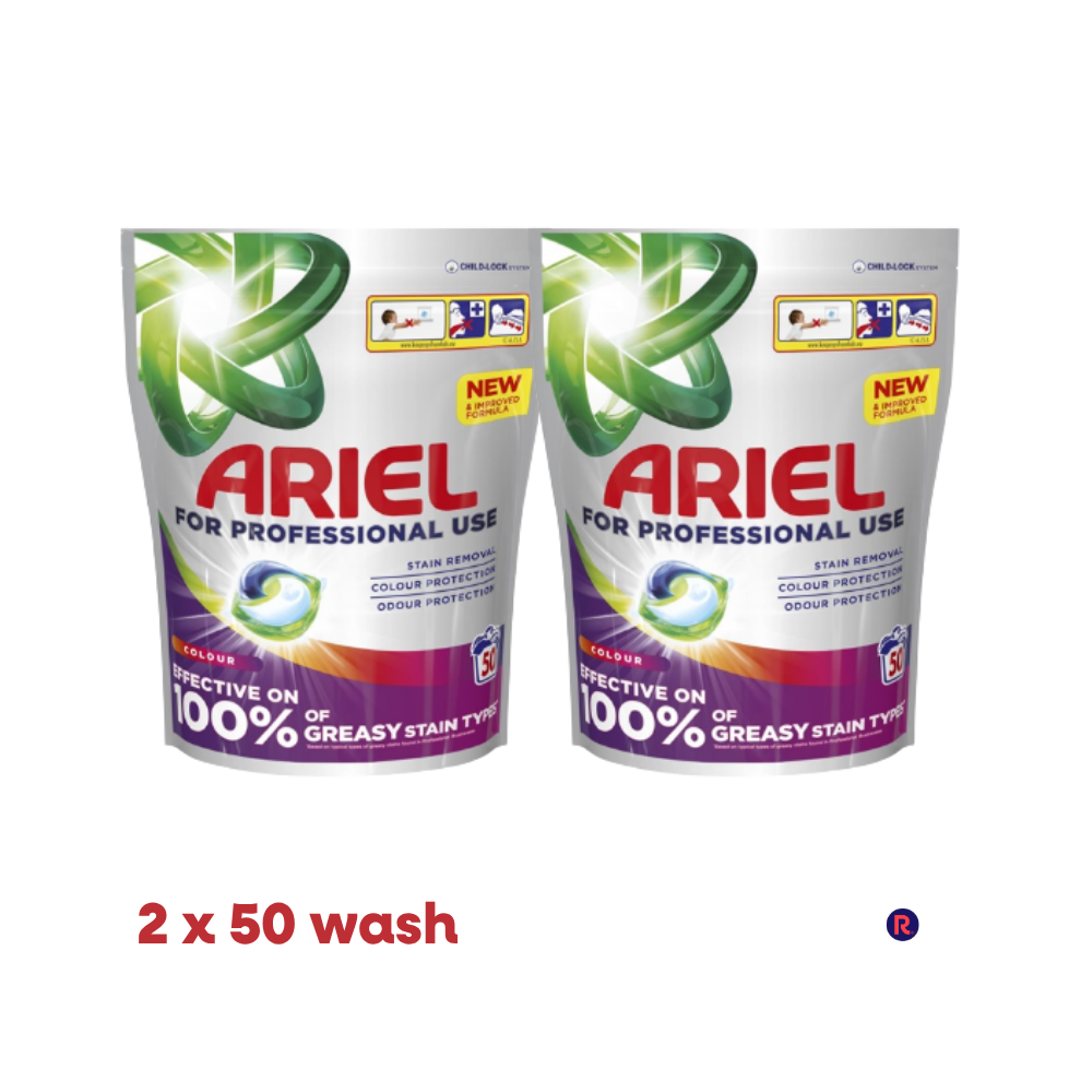 Ariel Professional All-In-1 Pods Colour Care Laundry Detergent - 2 Pack (2 X 50 Pods)