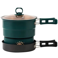 ElectricCooker CookingPot Hopfällbar Kokgryta 1,6L Bärbar Multikokare Delad Riskokare Stekpanna HomeTravel(EU),B