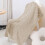 Wool Shawl Blanket Beige Soft Warm Lightweight 1
