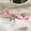 Foldable Suction Cup Bathroom Shelf Pink White 25.2 inch 1