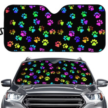 Dog Paw Print Foldable Windshield Sun Shade UV Blocking