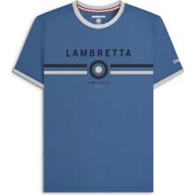 (2XL, Moonlit Ocean) Lambretta Mens Target Ringer Crew Neck Short Sleeve Retro T-Shirt Tee Top