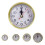 Quartz Clock Movement 65mm White Face Gold Trim Arabic 1