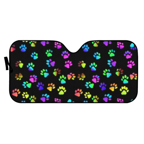 Dog Paw Print Foldable Windshield Sun Shade UV Blocking 1