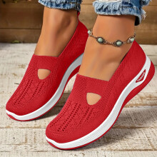 Women's Loafers Slip-On Flat Shoes Red Size 43