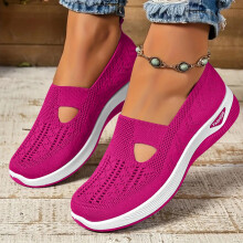 Women's Loafers Slip-On Flat Shoes Hot Pink Size 37