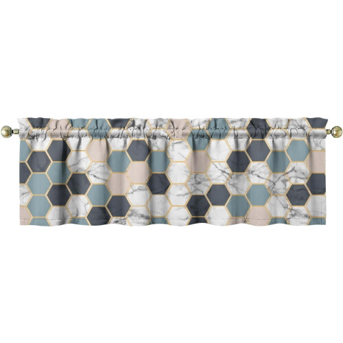 Marble Pattern Kitchen Valance 18x54 in