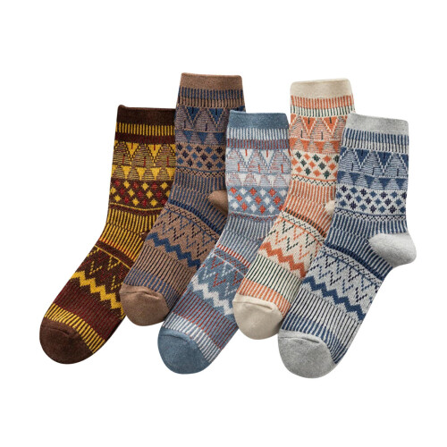 Men's Wool Work Socks Vintage Warm Thick Knit Boot Socks