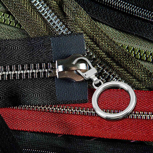 Metal Zipper Pulls Alloy 10-Pack 45mm White Gold Black