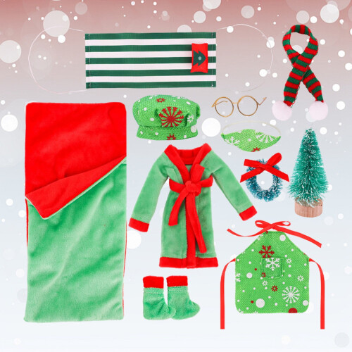 Holiday doll sleeping bag pajama scarf set 1