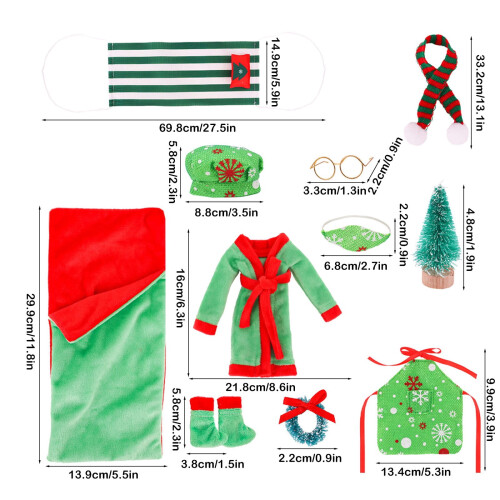 Holiday doll sleeping bag pajama scarf set 2