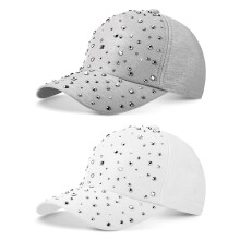 Rhinestone Baseball Cap Adjustable Breathable 2 Pcs