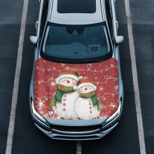 Snowman Car Hood Cover Polyester Elastic Universal