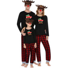 Matching Family Pajama Sets Christmas Letter Print Top and
