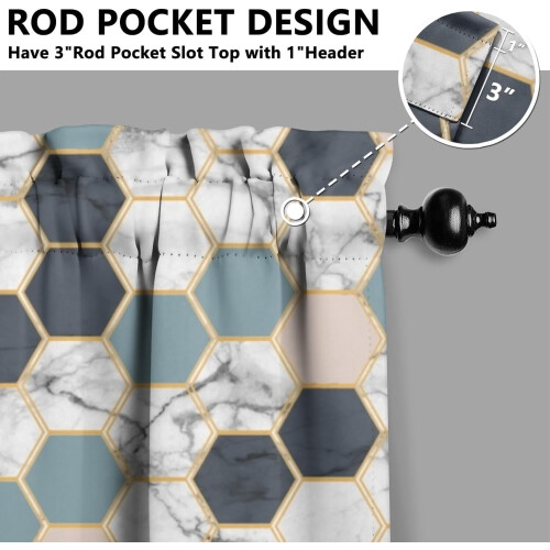 Marble Pattern Kitchen Valance 18x54 in 1