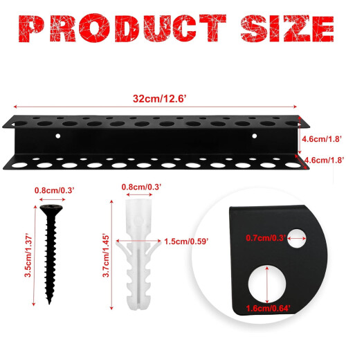 Screwdriver Wall Rack Heavy Duty Metal 12 Slots 1