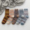 Men's Wool Work Socks Vintage Warm Thick Knit Boot Socks 7