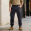 Men's Cargo Pants Solid Color Work Trousers with Pockets 2