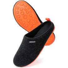 Men's Felt Slippers Slip-On Home Anti-Slip Black Size 43 EU — men's slippers, felt slippers, non-slip slippers