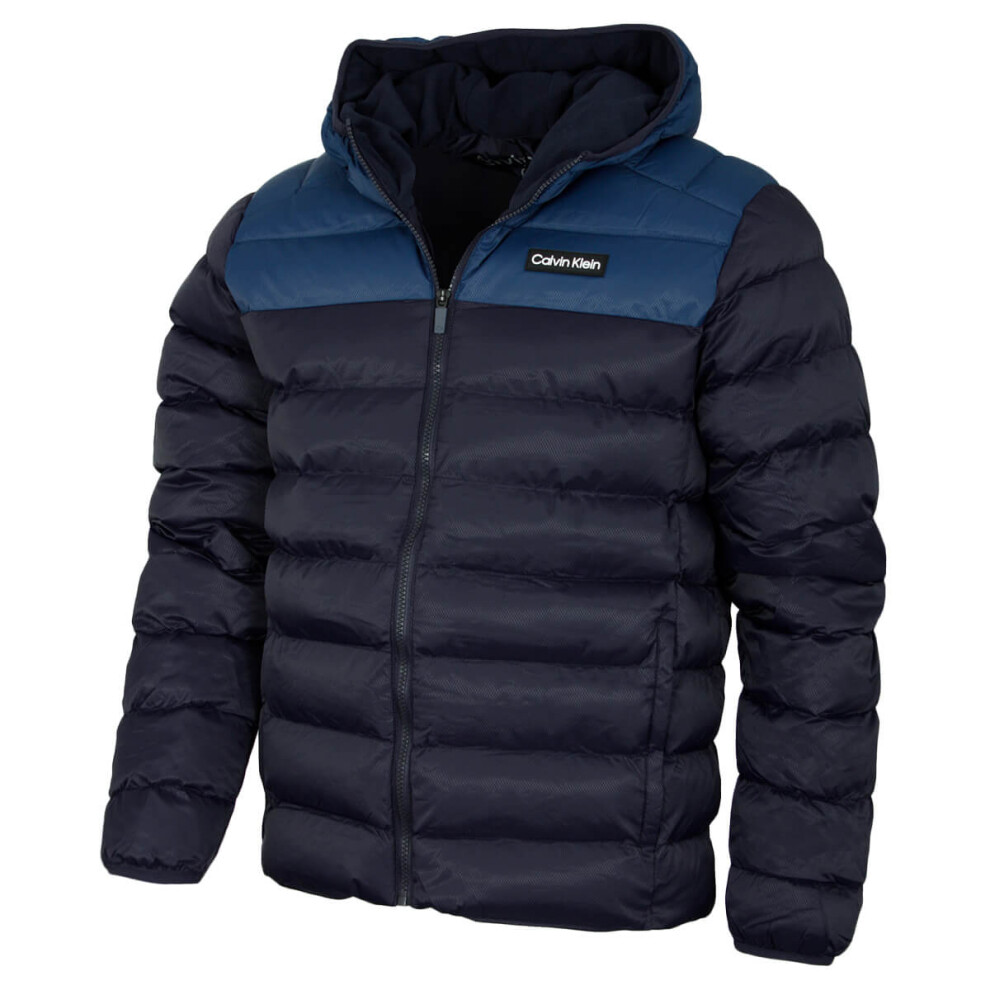 Calvin Klein (Xxxl, Navy Northsea) Mens 2026 San Gabriel Padded Woven Jacquard Jacket