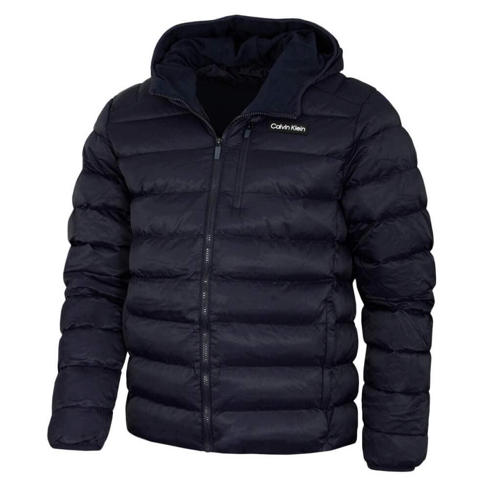 Calvin Klein (Xl, Navy Luxe) Mens 2026 San Gabriel Padded Woven Jacquard Jacket