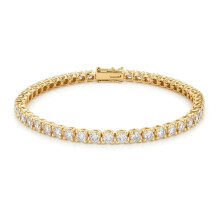 Jewelco London 9ct Yellow Gold 5.00CT Certified Lab Grown Diamond Eternity Tennis Bracelet - LAB9B095-500