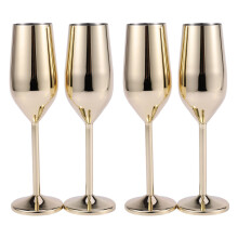 4Pcs/Set Shatterproof Stainless Champagne Glasses Brushed Gold Wedding Toasting Champagne Flutes Drink Cup Party