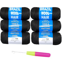 Brazilian Wool Acrylic Yarn for Crochet Hair 100g