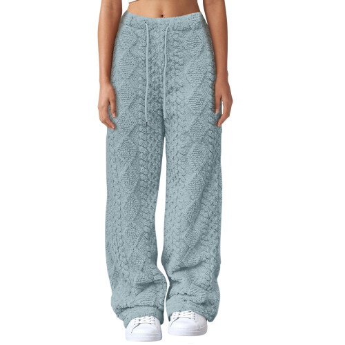 Light Blue Thermal Pants for Women High Waisted