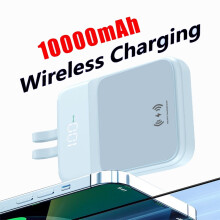 Magnetic Power Bank 10000mAh with 2 Cables LED Display