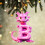 Pink Dinosaur Christmas Ornament Acrylic Initial Pendant 26 1