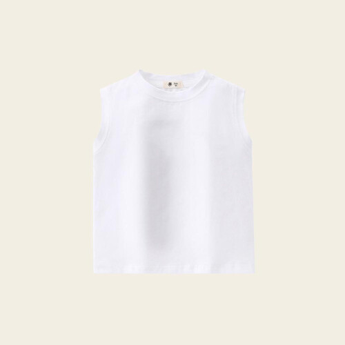 Kids Tank Top Round Neck Sleeveless Solid Summer Top 1