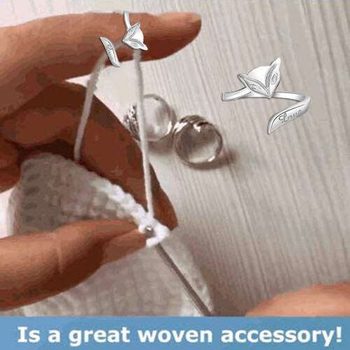 Knitting Ring Adjustable Crochet Loop 2 pcs 2