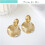 Gold Drop Earrings Round Hammered Disc Dangle 3
