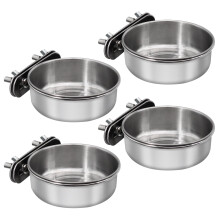 Stainless Steel Bird Feeding Dish with Clamp Holder 1 Pack
