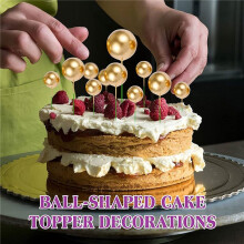 80 PCS Cake Toppers Gold Cupcake Toppers Cake Decorations for Birthday Wedding Party Cake Decoration Supplies
