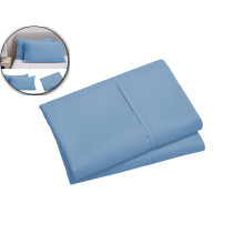 Cotton Pillow Cases Set of 2 Standard Size Blue