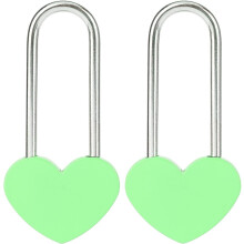 Love Lock Padlock Heart Shape 2 pcs 50 mm green