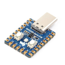 Waveshare Placa de Desarrollo RP2350-Zero-cm, Módulo de Doble Núcleo y Doble Arquitectura con Puerto Type-C Macho Integrado