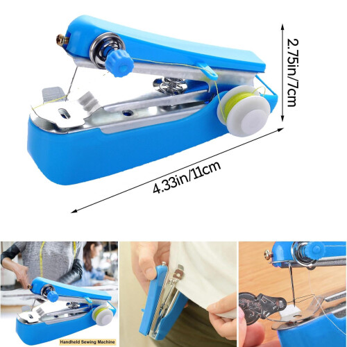 Manual Mini Sewing Machine Blue 12x7x4 cm 2