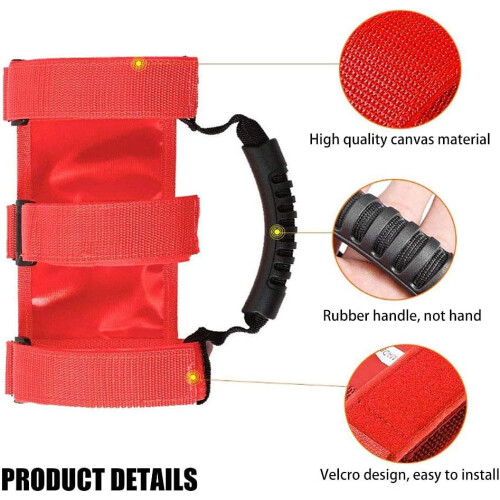 Roll Bar Grab Handle for Jeep Wrangler 4 pcs red 2
