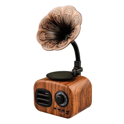 Karymi Retro Bluetooth Gramophone Speaker Portable Mini
