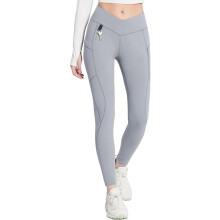 BELEAF Damen Thermo-Leggings mit Taschen Hohe Taille Grau XL — warme leggings damen, high waist leggings