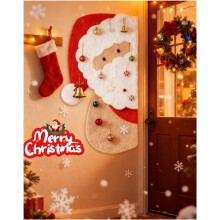 Tableau de Noël en Feutre décoratif du Père Noël Rouge 120x60 cm Grand — décorations noël, décorations murales