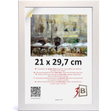 A4-Bilderrahmen aus Holz Klassisch Elegant 21 x 29,7 cm Weiß — bilderrahmen a4 weiß, holz bilderrahmen, urkunde rahmen