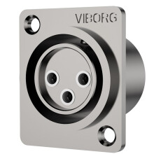 Viborg Pure Copper Gold Panel Mount Socket 3pin Male Female XLR Speaker Panel Mount Headphone AMP DIY CF203R