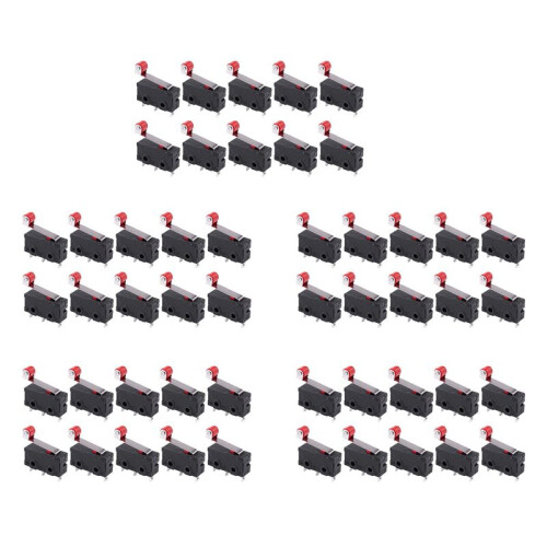 50Pcs Micro-Roller Lever Arm Open Close Limit  Kw12-3 Pcb Microswitch 1